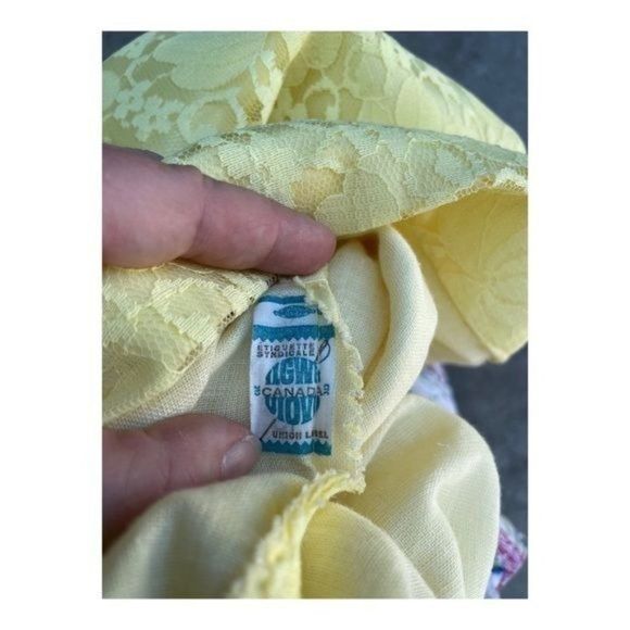 1950s Prom Dress Formal Sunny Yellow Evening Wedding Lace Bow Maxi Cupcake - Picture 15 of 16